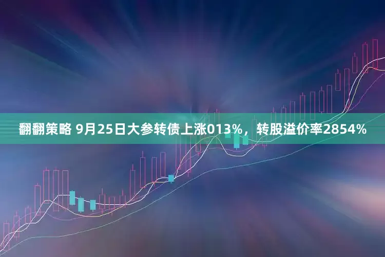翻翻策略 9月25日大参转债上涨013%，转股溢价率2854%